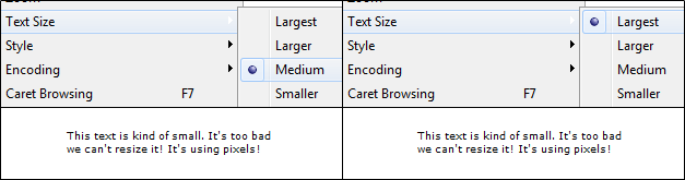 Text resize example