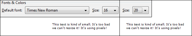 Text resize example